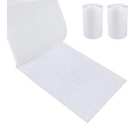 Bande Industrielle Auto-adhésive Extra Forte Blanc, Velcro Blanc 10 cm, Ruban Adhésif Double Face à Crochets et à Boucles, Rouleau Scratch Autocollant, pour Bricolage,Tapis, Moustiquaires