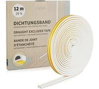 Bande Joint Étanchéité - LIVAIA - 12m - Autocollant - Anti-courant d'air - Caoutchouc Blanc