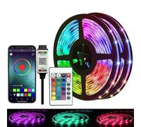 Bande LED 30M, Bande LED Colorée d'Intérieur, Bande LED RVB avec Télécommande, Contrôle par Smartphone APP, Bande LED Bluetooth pour Chambre, Maison, Cuisine, Mariage, Fête (10m/20m/30m)-D1 (30M)