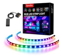 Bande LED adressable magnétiques, Bande Lumière arc-en-ciel avec aimant et adhésif double face, 35cm, 5V ADD RGB, compatible avec Asus Aura, Asrock RVB Led, MSI Mystic Light,Gigabyte RGB Fusion