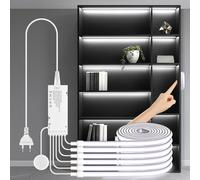 Bande LED COB 24V sous-meuble, bande néon avec interrupteur tactile à intensité variable pour placard, vitrine, étagère murale, panneau acoustique, décor 2x COB Neon Strip