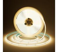 Bande LED COB Bande LED 5 m, bande LED blanche naturelle 4000 K à intensité variable avec télécommande, bande lumineuse LED autocollante 24 V, éclairage TV LED très lumineux 36 W pour cuisine, salon