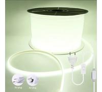 Bande LED COB étanche 220V avec interrupteur marche/arrêt et prise EU/AU, bande LED néon découpable de 1 à 50 m, 288 LED/m, ruban lumineux COB pour la maison EU Switch Plug 220V