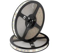 Bande LED CW autocollante à intensité variable - 5 m - Blanc froid - 24 V - Sans câble et sans transformateur - Pour TV, cuisine