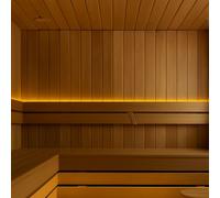 Bande LED étanche IP67 230 V : éclairage sous banc, éclairage de sauna et éclairage de sauna (blanc chaud) Produit amélioré jusqu'à 120 ° (3 mètres)