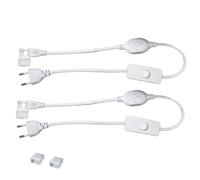 Bande LED Extérieur Imperméable FCOB - Ruban Lumineux Flexible à Haute Luminosité 220V, Intervalle de Découpe 10 cm, idéal pour la Décoration Intérieure et le Jardin (Connecteur d'alimentation, 60cm)