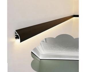 Bande LED flexible à intensité variable pour éclairage indirect, socle noir, 5 m, solution d'éclairage de 5 m