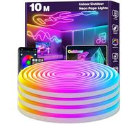 Bande LED Néon de 10M, Bandes LED Flexibles, Contrôle RGB avec App/Télécommande, Étanche, Bandes Lumineuses de Jeu Synchronisées à la Musique pour Chambre d’Intérieur, Feux Néon RGB Étanches pour l