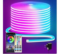 Bande LED Néon Flexible - LEMONBEST - 10 m - IP65 Étanche - Contrôle App & Télécommande - Synchronisation musicale