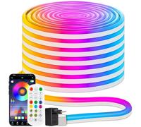 Bande LED néon RGB de 15 m, flexible, multicolore contrôle avec application/télécommande, IP67 RGB Neon Ruban Led, pour décoration intérieure et extérieure