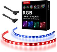 Bande Led RGB,Bande lumineuse Pour Modification/Réglage Du PC,Contrôle De la Carte Mère Via l'en-tête RVB 12V 4PIN (2 Strip Rgb)