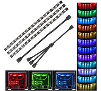 Bande Led RGB,Bande lumineuse pour Modification/Réglage du PC,contrôle de la carte mère via l'en-tête RVB 12V 4PIN (3 Strip Rgb)