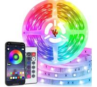 Bande LED RVB 5m - MEDIA WAVE STORE - Luminosité Couleur Rythme Réglable - Intérieur - Rechargeable USB