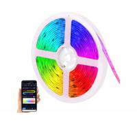 Bande LED RVB IC connectée et intelligente 5 m avec commandes vocales Luminea Home Control