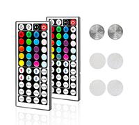 Bande LED Télécommande de remplacement 44 touches IR Télécommande 2 paquets Sunity Sans fil RVB Accessoires de remplacement avec crochet & ruban pour CMS 5050 3528 2835 Lumières RGB Bande LED