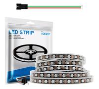 Bande LED WS2812B 5M 5V 60LEDs/m-300 Pixels, LEDs RGB IC Individuellement Addressables avec 5050SMD, PCB Flexible Noir, IP67, Couleur Rêve pour Projet DIY de Couleurs Poursuivies.