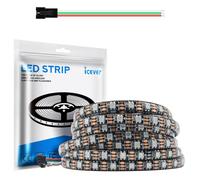 Bande LED WS2812B 5M 5V 60LEDs/m-300 Pixels, LEDs RGB IC Individuellement Addressables avec 5050SMD, PCB Flexible noir, IP65, Couleur Rêve pour Projet DIY de Couleurs Poursuivies.