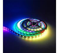 Bande LED WS2812B RGB 5050SMD Individuel adressable Programmable,5V Flexuabke LED Strip Dream Color DIY Projects Strip Lighting for TV,PC,LED Wall (5M 300LEDs IP65 Waterproof, Black Pcb)