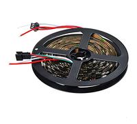 Bande LED WS2812B RGB 5050SMD Individuel adressable Programmable,5V Flexuabke LED Strip Dream Color DIY Projects Strip Lighting for TV,PC,LED Wall (5M 150LEDs IP30 No-Waterproof, Black Pcb)