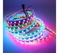 Bande LED WS2812B RGB 5050SMD Individuel adressable Programmable,5V Flexuabke LED Strip Dream Color DIY Projects Strip Lighting for TV,PC,LED Wall (5M 300LEDs IP67 Waterproof, Black Pcb)