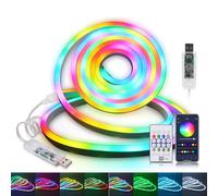 Bande LED WS2812B, USB 5V RGB Néon Bande Lumineuse LED, 7X13MM 33 LEDs/m Couleur IP67 étanche LED Ruban Avec USB 24 clé IR Bluetooth Music Contrôleur Pour Décoration intérieure extérieure.