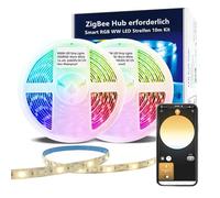 Bande LED ZigBee RGBW - Kit intelligent à intensité variable - Contrôleur ZigBee 3.0 - Fonctionne avec Hub Bridge Echo Plus pour application / Alexa - Commande vocale RVB - Blanc chaud - Bande LED