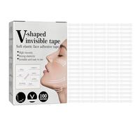 Bande liftante et raffermissante instantanée, paquet de 100 patchs invisibles en forme de V, idéale pour le menton et la mâchoire. Tenue jusqu'à 10 heures, imperméable et respirante, ultra-fine