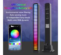 Bande Lumineuse À 32 Led Rgb, Contrôle Du Son, Lumière De Type C Avec Application De Charge, Barre De Lumière D'Ambiance Pour Voiture, Musique