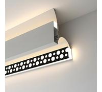 Bande lumineuse à DEL pour plinthe intérieure en aluminium avec couvercle transparent pour éclairage de couronne, canal diffuseur de 21 m