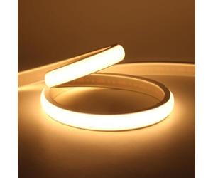 Bande Lumineuse Au Néon COB Dimmable avec Variateur 16m Corde LED Blanc Froid Ip65 Gel De Silice Flexible étanche pour La Décoration Extérieure De La Cuisine à La Maison, Warm White, 1m
