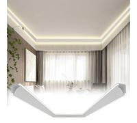 Bande lumineuse double face en aluminium pour mur et coin - Corniche indirecte - 25 m / 82ft - Bordure LED blanche