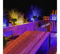 Guirlande lumineuse LED solaire Guirlande lumineuse solaire avec piquet Lampe LED multicolore enfichable Jardin LED, plastique noir, interrupteur, 2x 50x LED, L 490 cm
