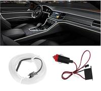 Bande Lumineuse LED 12V Blanc Effet Néon Flexible 1 mètre Éclairage D'Ambiance pour Décoration Voiture Intérieur Tableau De Bord avec Prise Allume Cigare