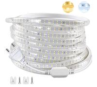 Bande lumineuse Led 220V, 1-30m, avec prise ue 2835, Flexible, étanche, pour la maison, la cuisine, l'extérieur, décoration de jardin