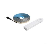 Bande lumineuse LED à détecteur de mouvement avec mode jour et nuit USB ou à piles Minuteur réglable de 15 secondes à 5 min Flexible étanche IP65 Éclairage sous le lit, l'armoire, le placard (lumière