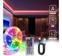 Bande lumineuse LED ambiante RVB, 100-3000 cm, version USB, télécommande 44 touches, dos auto-adhésif, convient pour les chambres à coucher et les fêtes. 118,11 pouces / 300 cm,196,85 pouces / 500 cm,