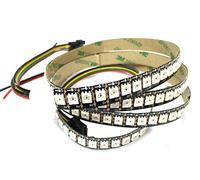Bande lumineuse LED APA102 - 1 m - 144 LED - Non étanche - IP20 RVB - Couleur multicolore - 5 V - PCB noir