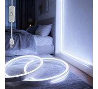 Bande lumineuse LED au néon alimentée par USB, avec commutateur 501 et bouton de contrôle, étanche IP65, convient pour une utilisation intérieure et extérieure, deux températures de couleur (blanc fro