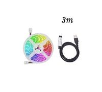 Bande lumineuse LED avec lumière multicolore USB 5050 RGB souple 3M (Contrôleur 3 touches) Blanc MK31