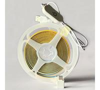 Bande Lumineuse Led Cob Alimentée Par Usb De 1 M 5 V Avec Interrupteur Mémoire À Intensité Variable Et Long Câble D'extension, Blanc Naturel 4000 K, 400 Led Pour Rétroéclairage De Moniteur Tv