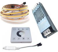 Bande Lumineuse LED De Coulée D’Eau en Torchis Ws2811 Bande LED Séquentielle De Course De Chevaux 24v avec Contrôleur D’écran Tactile RF 24v 100w Alimentation, Natural White