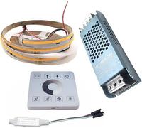 Bande Lumineuse LED De Coulée D’Eau en Torchis Ws2811 Bande LED Séquentielle De Course De Chevaux 24v avec Contrôleur D’écran Tactile RF 24v 100w Alimentation, Warm White