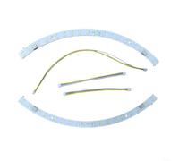 Bande lumineuse LED incurvée pour ventilateur de plafond, pour forme de demi-lune SMD 2835, source de lumière de rechange avec design moderne, couvercle en plastique transparent, options 18 W/27 W/36