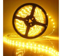 Bande lumineuse LED jaune 5 m 300 LED 12 V flexible étanche 12 V néon découpable pour chambre à coucher, chambre, maison, cuisine, sous armoire, bar, décoration de fête
