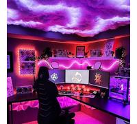Bande Lumineuse LED Nuage Synchronisée Avec La Musique, Effet Nuage Multicolore Au Plafond, Contrôlable Via Application Ou Télécommande, Idéale For Salle De Jeux, Club, Bar Ou Chambre.(131ft/40m)