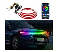 Bande Lumineuse LED pour Capot de Voiture,Feux de Jour extérieurs Flexibles et étanches,Bande Lumineuse LED Multicolore RVB pour Capot,Feux de Jour à Balayage Dynamique,Convient aux véhicules12V-24V