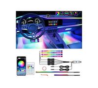 Bande Lumineuse LED pour intérieur de Voiture avec contrôle Via Application,Kits d'éclairage d'ambiance néon RGB 6 en 1,Éclairage sous Le Tableau de Bord avec synchronisation Musicale