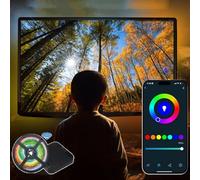Bande Lumineuse LED pour téléviseur, rétroéclairage LED avec boîtier de synchronisation, synchronisation Musicale, lumières LED RGB à Changement de Couleur avec télécommande Via AP