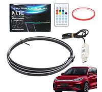 Bande Lumineuse LED pour Voiture - 110 cm en Acrylique, contrôle par Application, lumière Froide ambiante intérieure à Fibre Optique | pour Tableau de Bord de Voiture, Rythme Musical Multicolore,