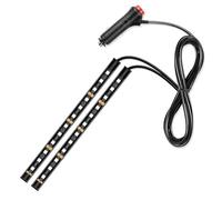 Bande Lumineuse LED pour Voiture 12 LED Kit d'éclairage Ambiance Voiture,éclairage intérieur Bande éclairage de Plancher pour Lampes décoratives intérieures de Voiture (Allume-Cigarette Vert)